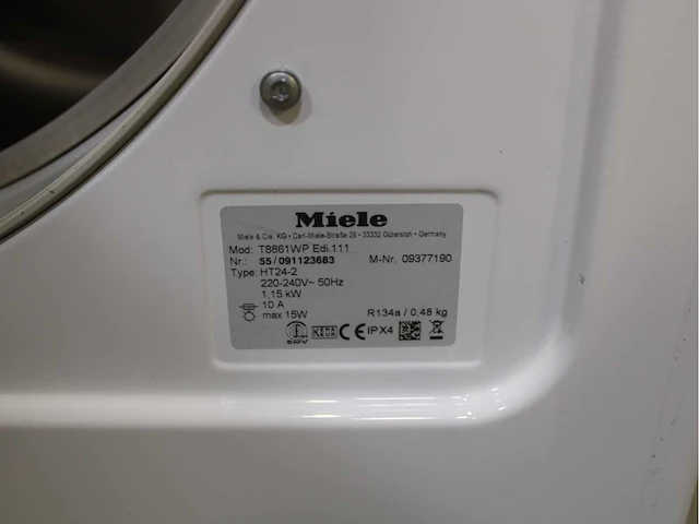 Miele w 5873 edition 111 wasmachine & miele t 8861 wp edition 111 wasdroger - afbeelding 8 van  8