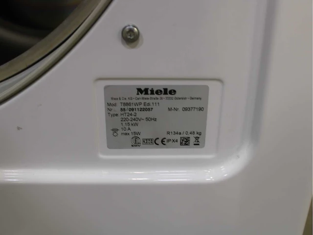 Miele w 5877 edition 111 wasmachine & miele t 8861 wp edition 111 wasdroger - afbeelding 8 van  8