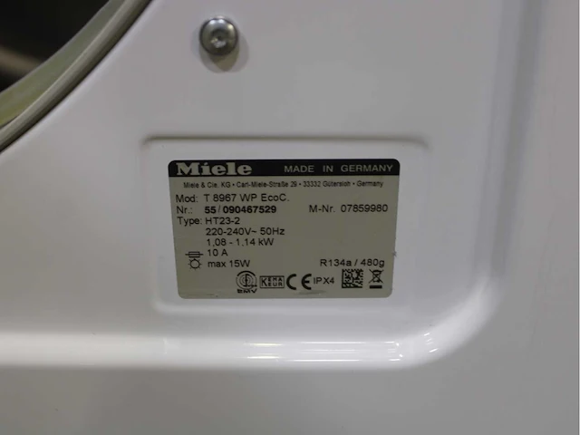 Miele w 5903 softcare system wasmachine & miele t 8967 wp softcare system ecocomfort wasdroger - afbeelding 8 van  8