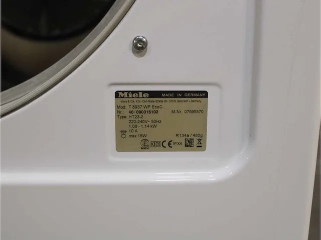 Miele w 5933 softcare system wasmachine & miele t 8937 wp softcare system ecocomfort droger - afbeelding 8 van  8