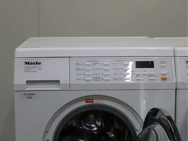 Miele w 5933 softcare system wasmachine & miele t 8937 wp softcare system ecocomfort wasdroger - afbeelding 3 van  8