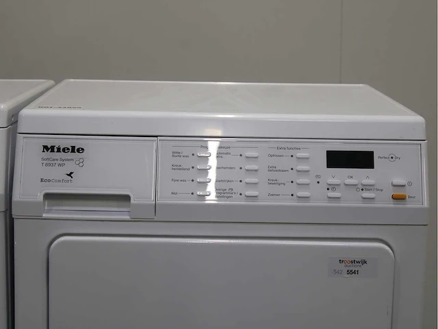 Miele w 5933 softcare system wasmachine & miele t 8937 wp softcare system ecocomfort wasdroger - afbeelding 6 van  8