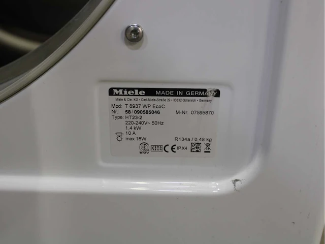 Miele w 5933 softcare system wasmachine & miele t 8937 wp softcare system ecocomfort wasdroger - afbeelding 8 van  8