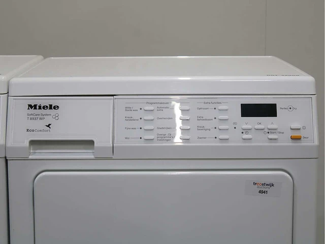 Miele w 5963 softcare system wasmachine & miele t 8937 wp softcare system ecocomfort wasdroger - afbeelding 6 van  8
