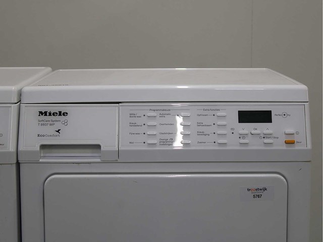 Miele w 5963 softcare system wasmachine & miele t 8937 wp softcare system ecocomfort wasdroger - afbeelding 6 van  8