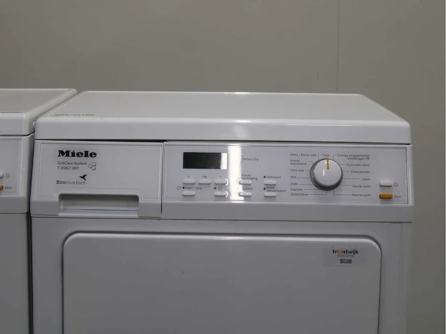 Miele w 5965 softcare system wasmachine & miele t 8967 wp softcare system ecocomfort wasdroger - afbeelding 6 van  8