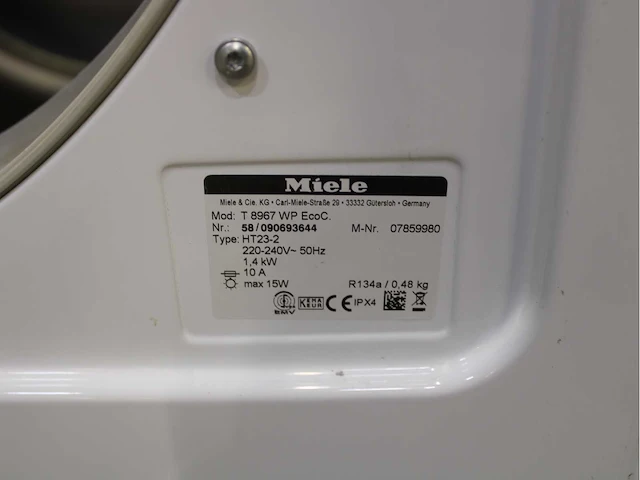 Miele w 5965 softcare system wasmachine & miele t 8967 wp softcare system ecocomfort wasdroger - afbeelding 8 van  8