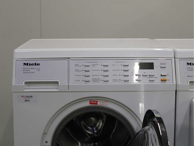 Miele w 5993 softcare system wasmachine & miele t 8999 wp softcare system ecocomfort wasdroger - afbeelding 3 van  8