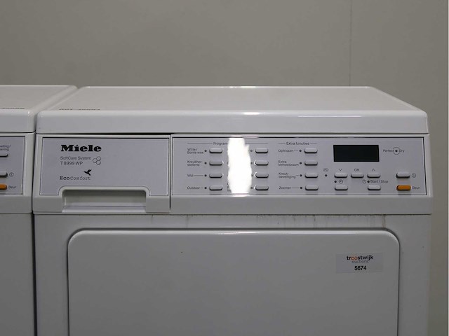 Miele w 5993 softcare system wasmachine & miele t 8999 wp softcare system ecocomfort wasdroger - afbeelding 6 van  8
