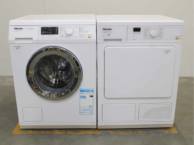 Miele w classic ecocomfort wasmachine & miele t 8164 wp softcare system ecocomfort wasdroger - afbeelding 1 van  8