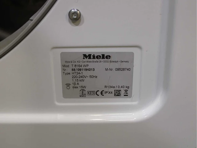 Miele w classic ecocomfort wasmachine & miele t 8164 wp softcare system ecocomfort wasdroger - afbeelding 8 van  8