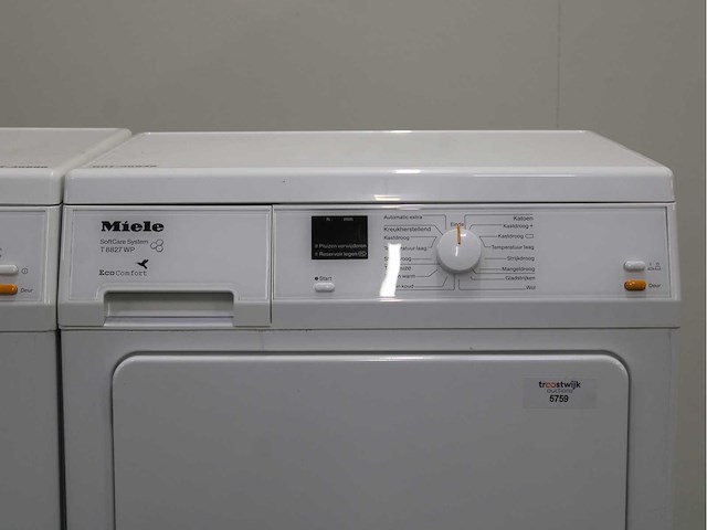 Miele w classic ecoplus & comfort wasmachine & miele t classic wasdroger - afbeelding 6 van  8