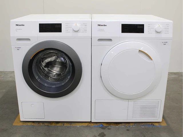 Miele w1 excellence wasmachine & miele t1 excellence ecospeed wasdroger - afbeelding 1 van  8