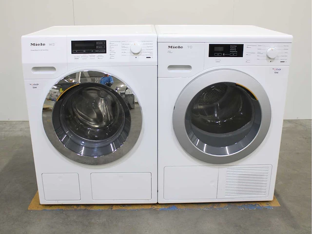 Miele w1 powerwash 2.0 & twindos wasmachine & miele t1 eco wasdroger - afbeelding 1 van  8