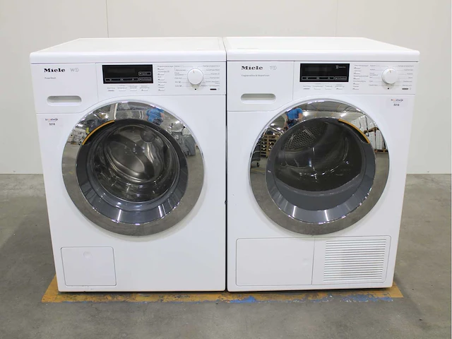 Miele w1 powerwash wasmachine & miele t1 fragrancedos & steamfinish wasdroger - afbeelding 1 van  8