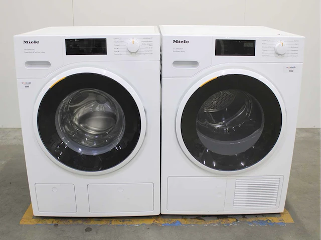Miele w1 selection powerwash & twindos wasmachine & miele t1 selection ecospeed wasdroger - afbeelding 1 van  8