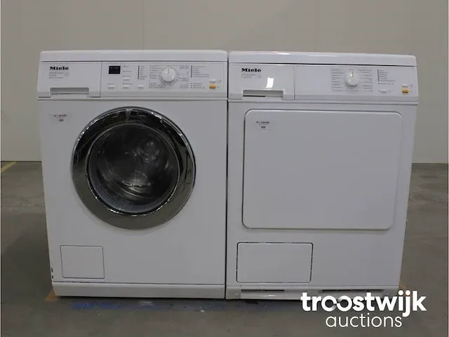 Miele w3241 softcare system wasmachine & miele t4263 c softcare system droger - afbeelding 1 van  8