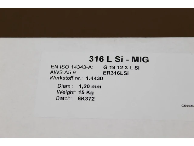 Mig lasdraad 316 l si-mig, 15 kg diameter 1,2 mm. - afbeelding 2 van  2