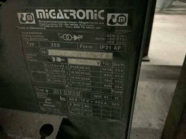 Migatronic 355 lasapparaat - afbeelding 6 van  6
