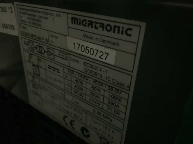 Migatronic sigma mps 400 lasapparaat - afbeelding 5 van  10