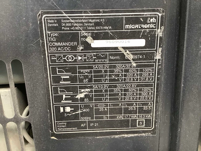 Migatronic tig commander 320 ac/dc lasmachine - afbeelding 6 van  6