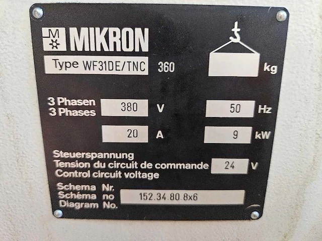 Mikron - wf31de/tnc 360 - cnc-freesmachine - afbeelding 14 van  17