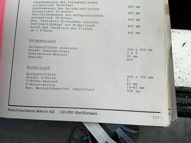 Mikron wf21c universele freesmachine - afbeelding 4 van  19
