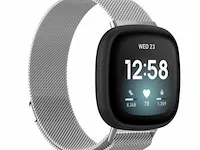 Milanees smartwatch bandje fitbit versa 3/fitbit sense - zilver (betreft alleen het bandje. geen smartwatch!) - afbeelding 2 van  2