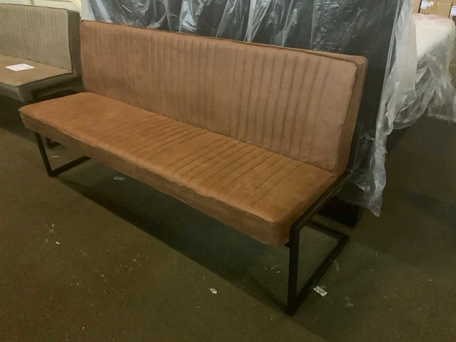 Milano cognac 185cm eettafel bank - afbeelding 1 van  6