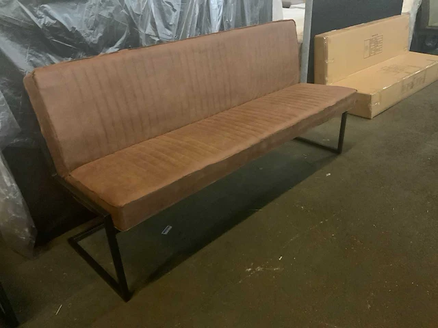 Milano cognac 185cm eettafel bank - afbeelding 2 van  6