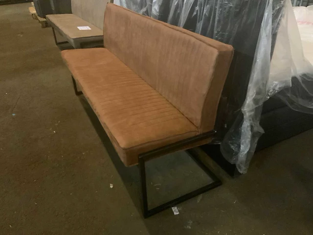 Milano cognac 185cm eettafel bank - afbeelding 6 van  6