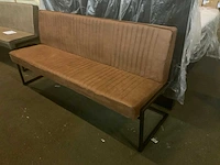 Milano cognac 185cm eettafel bank - afbeelding 1 van  6