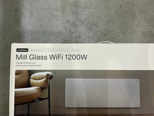Mill glass wifi 1200w paneelverwarming - afbeelding 2 van  4