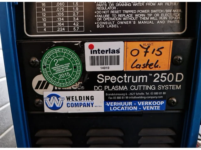Miller spectrum 250d plasmasnijder - afbeelding 8 van  9
