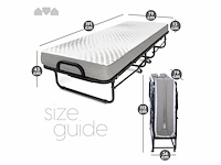 Milliard diplomat opklapbed/logeerbed eenpersoons dik met luxe traagschuim matras 190 x 79 x 125 cm - afbeelding 1 van  6