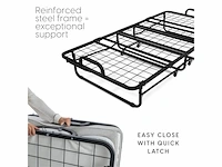 Milliard diplomat opklapbed/logeerbed eenpersoons dik met luxe traagschuim matras 190 x 79 x 125 cm - afbeelding 3 van  6