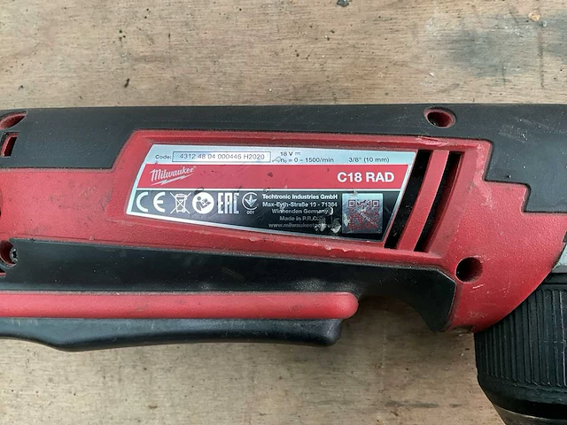 Milwaukee c18 rad haakse boormachine - afbeelding 3 van  3