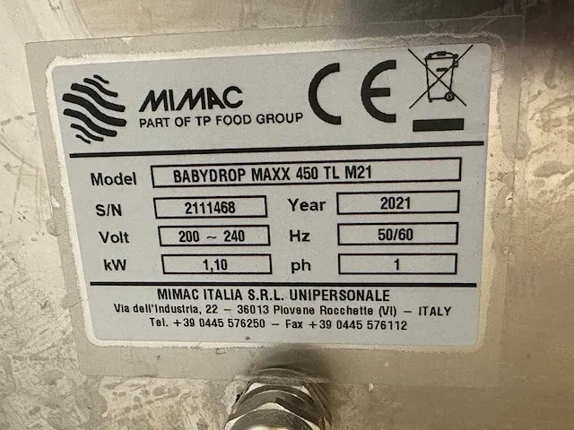 Mimak - babydrop maxx 450 tl m21 - doseermachine - afbeelding 13 van  16
