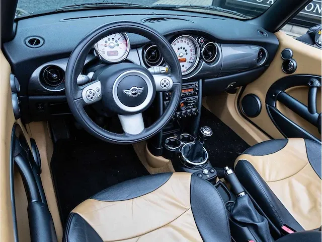 Mini cooper cabrio 1.6 chili 2006 lederen bekleding stoelverwarming parkeersensoren climate control 17"inch, 90-tf-sj - afbeelding 16 van  38