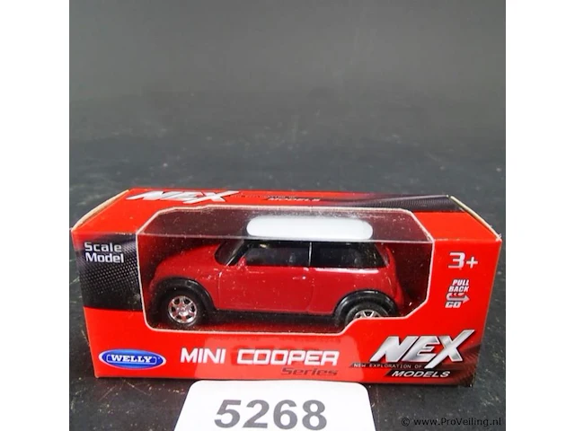 Mini cooper rood/wit dak - afbeelding 1 van  3