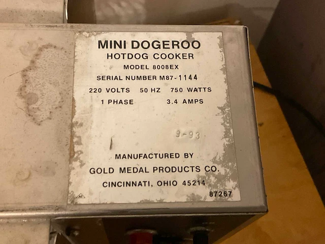 Mini dogeroo 8008ex hotdog warmer - afbeelding 3 van  3