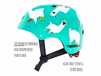 Mini hornit lids fietshelm voor kinderen met led achterlicht lazy llama - afbeelding 4 van  6