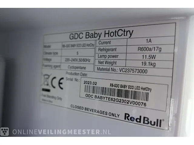 Mini koelkast "red bull" gdc baby hotctry, bouwjaar 2023 - afbeelding 4 van  6