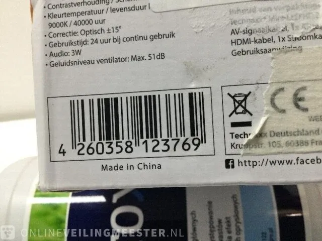Mini led beamer technaxx, tx-127, wit - afbeelding 3 van  3