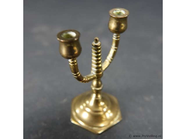 Miniatuur bronzen kandelaar - afbeelding 2 van  3
