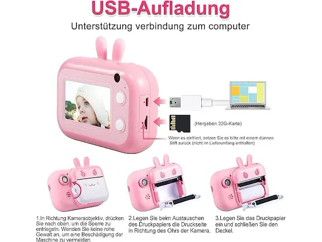 Minibear instant-camera voor kinderen - afbeelding 5 van  6