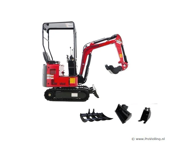 Minigraafmachine met rupsaandrijving, benzinemotor, verstelbaar chassis en draaibare graafmachinearm (nzmbkb851k) - afbeelding 1 van  3