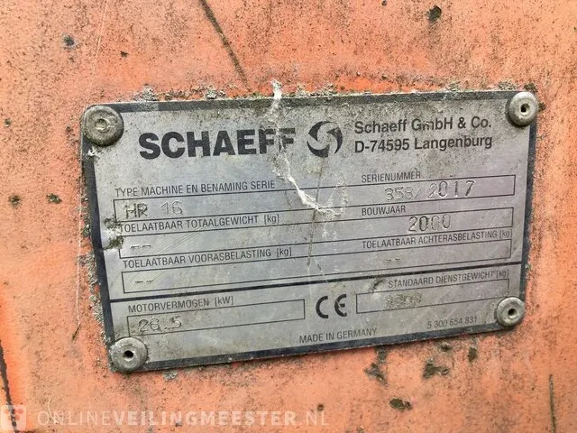 Minigraver schaeff, hr16, oranje, bouwjaar 2000 - afbeelding 3 van  15