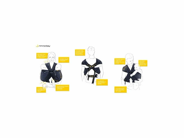 Minimonkey twin mesh ergonomische drager zwart - afbeelding 4 van  4