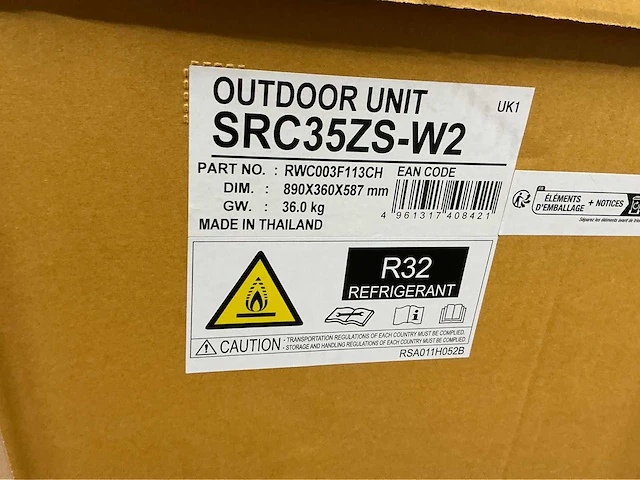 Mitsubishi src35zs-w2 airconditioning buitenunit - afbeelding 3 van  4